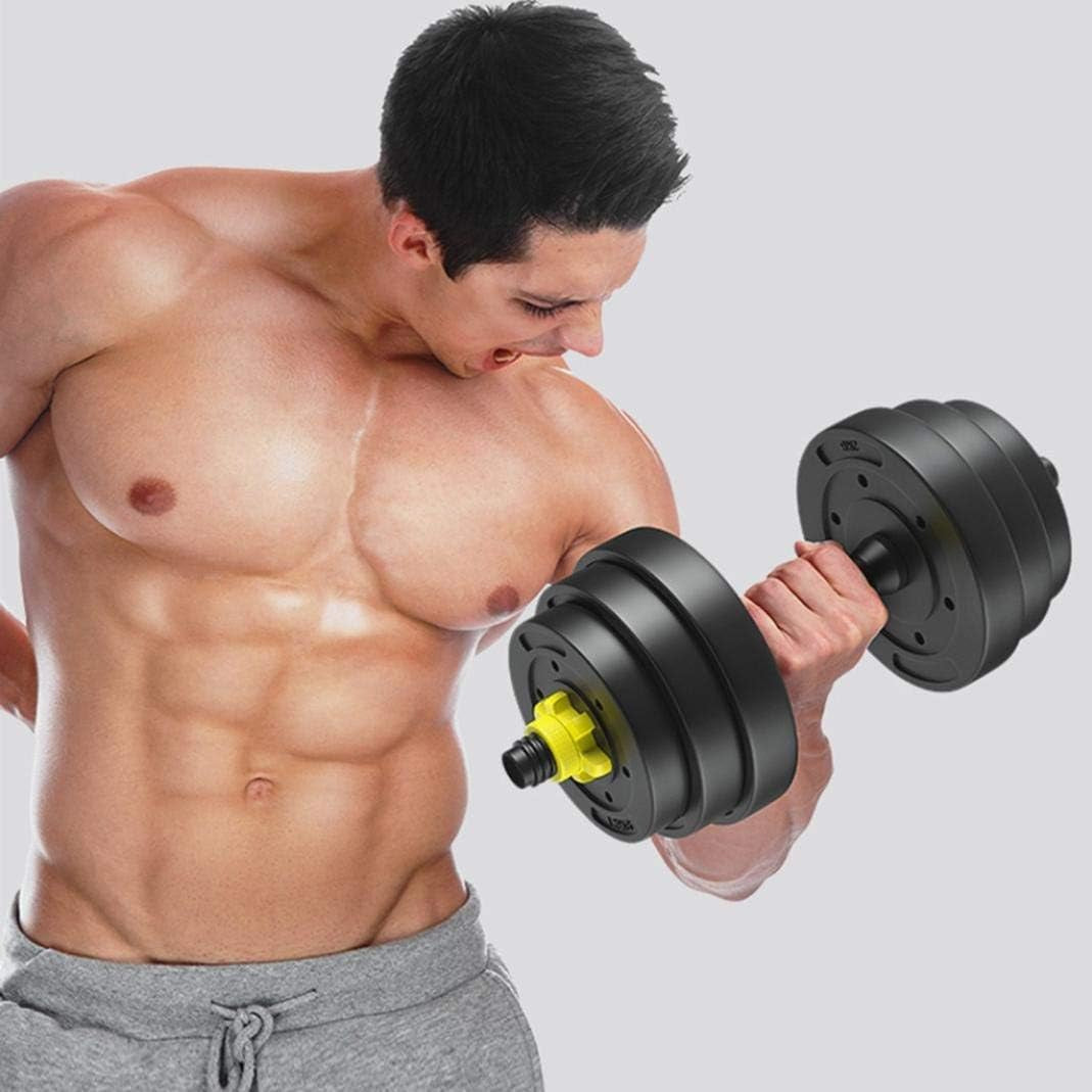 Debonla Adjustable Dumbbell Set, Dumbbells Barbell Weight Lifting Set with Connecting Rod for Men and Women Home Gym Fitness and Exercise Training(22 Lbs-110 Lbs), (B) Yellow | 44Lb/20Kg