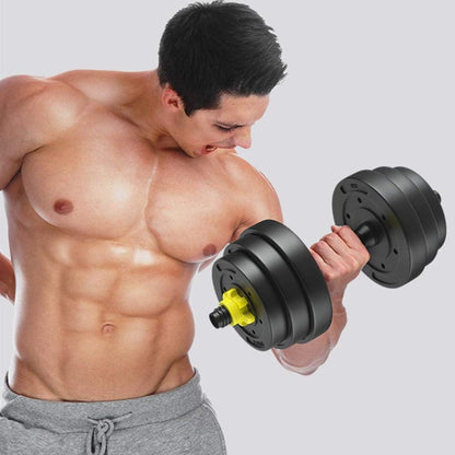 Debonla Adjustable Dumbbell Set, Dumbbells Barbell Weight Lifting Set with Connecting Rod for Men and Women Home Gym Fitness and Exercise Training(22 Lbs-110 Lbs), (B) Yellow | 44Lb/20Kg